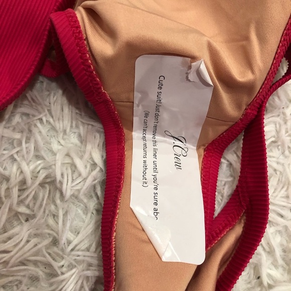J Crew Ribbed trim hipster full coverage bikini bottom‎ pink - Picture 3 of 3